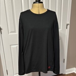 Black Long Sleeve Shirt with Red Logo